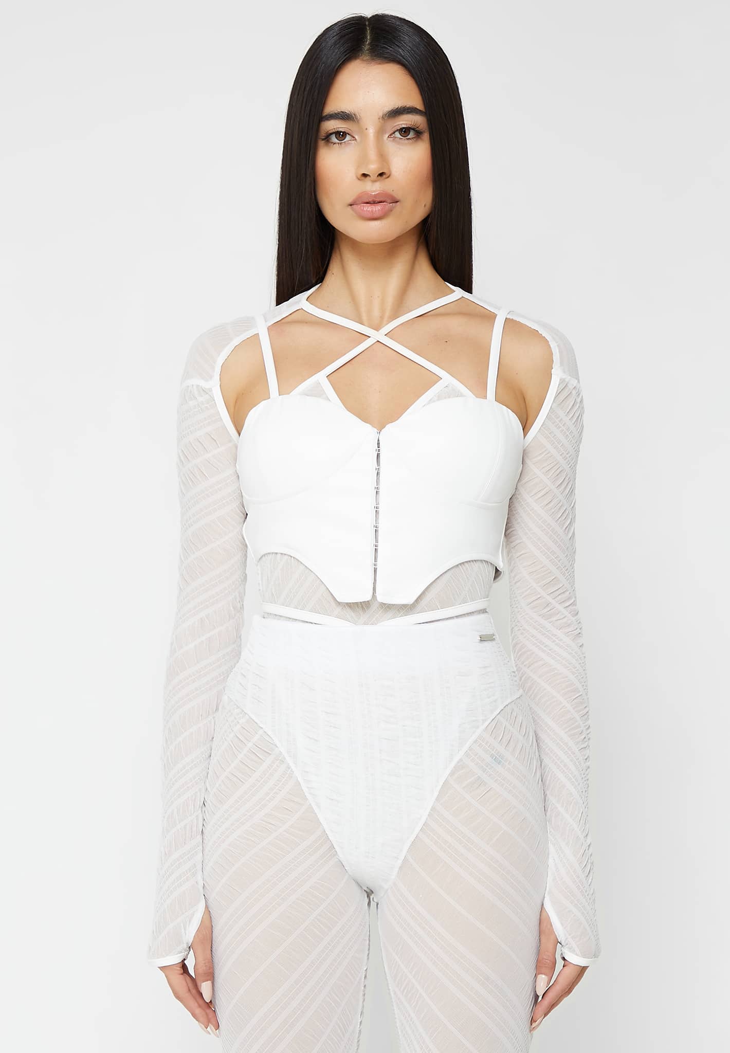 sheer-bodysuit-with-vegan-leather-corset-white