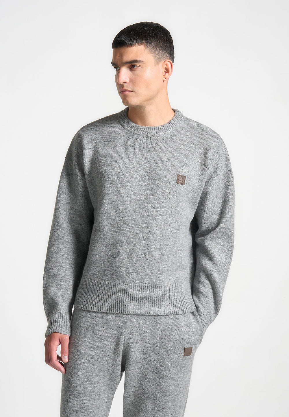 Signature Knit Crewneck Jumper - Grey