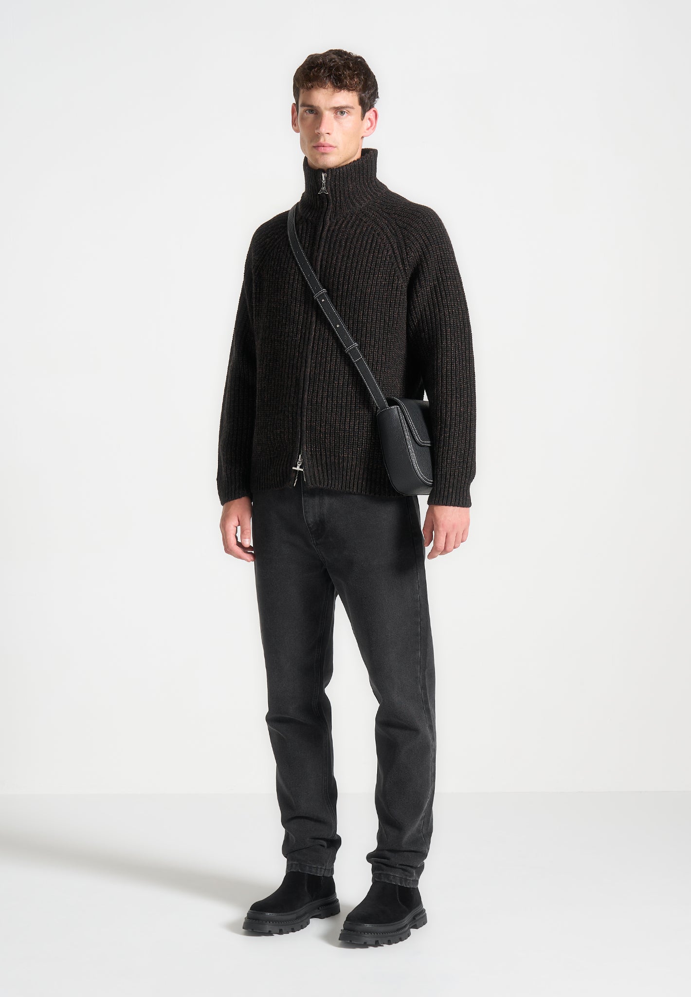 speckled-wool-zip-up-cardigan-black