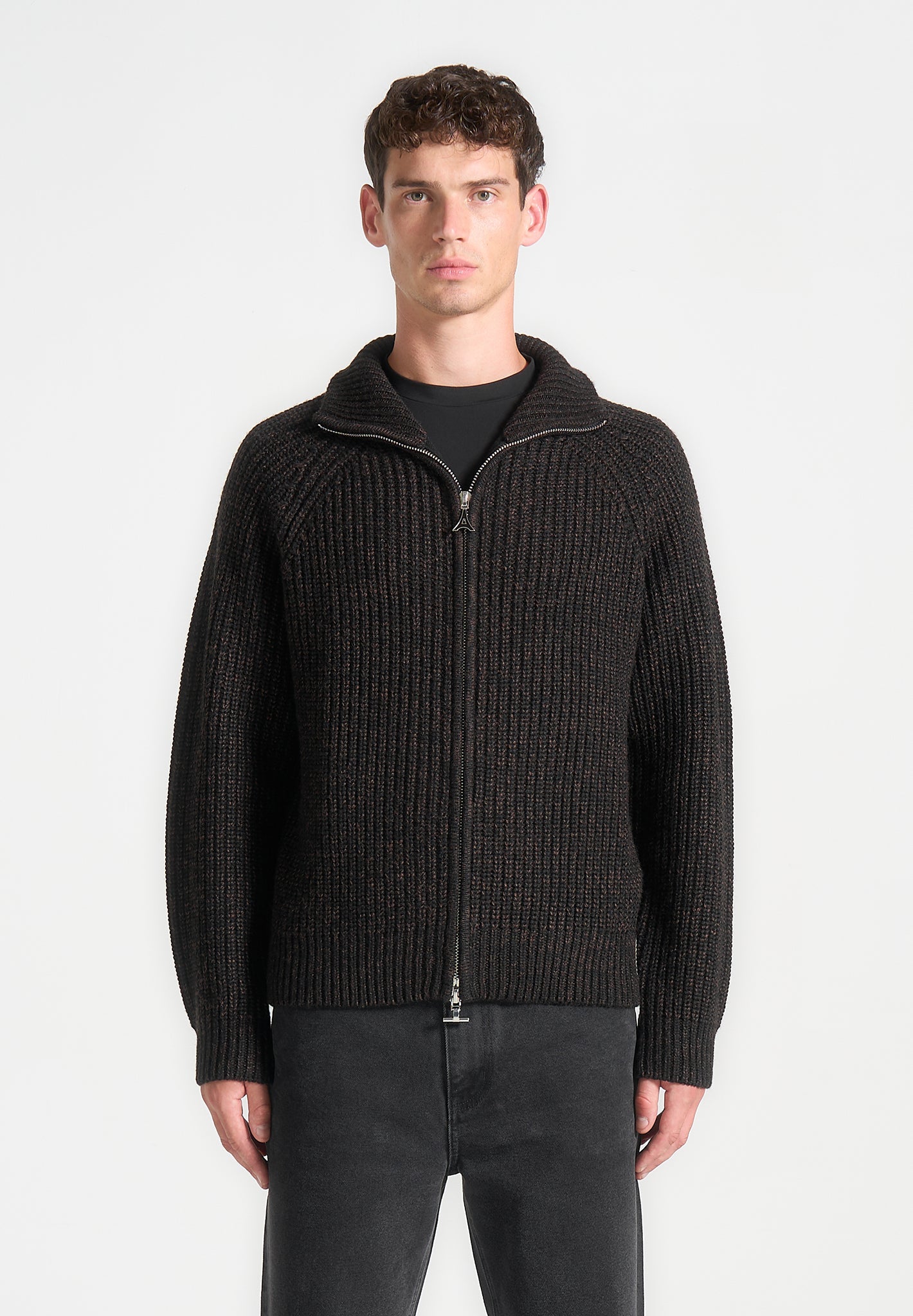 speckled-wool-zip-up-cardigan-black