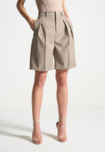 Tailored City Shorts - Taupe