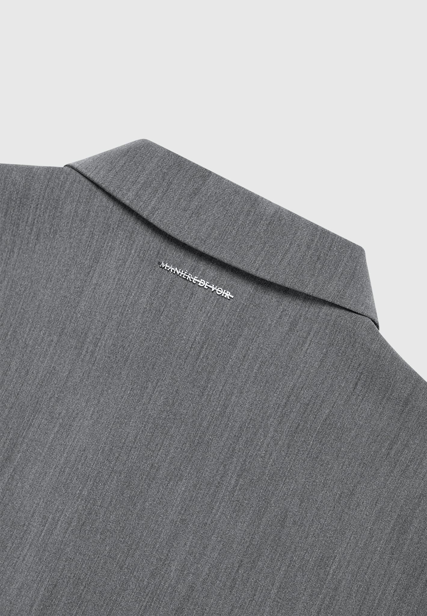 Tailored Zip Polo Top - Dark Grey