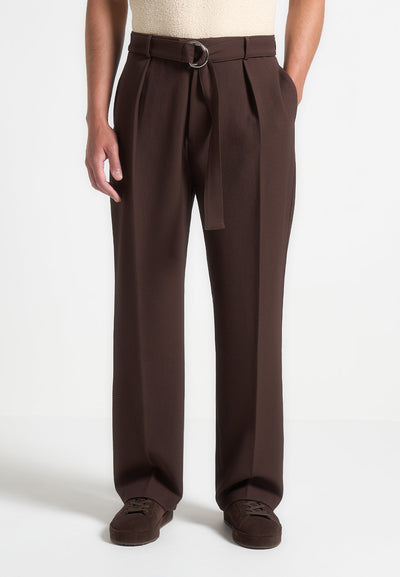 relaxed-fit-textured-belted-tailored-trousers-brown