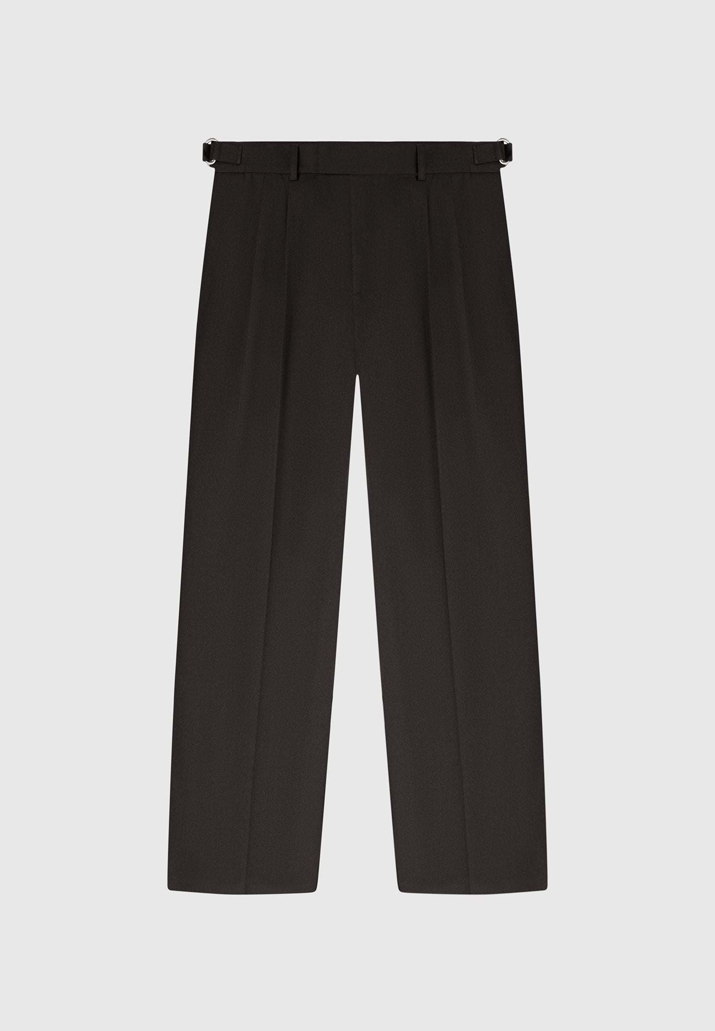 Pierre - Relaxed Fit Textured Pleated Tailored Trousers - Dark Brown