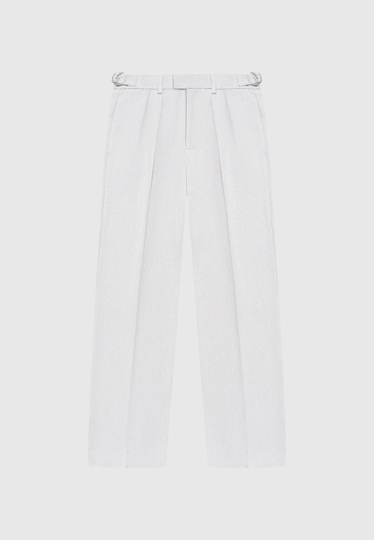 Pierre - Relaxed Fit Textured Pleated Tailored Pants - Light Grey