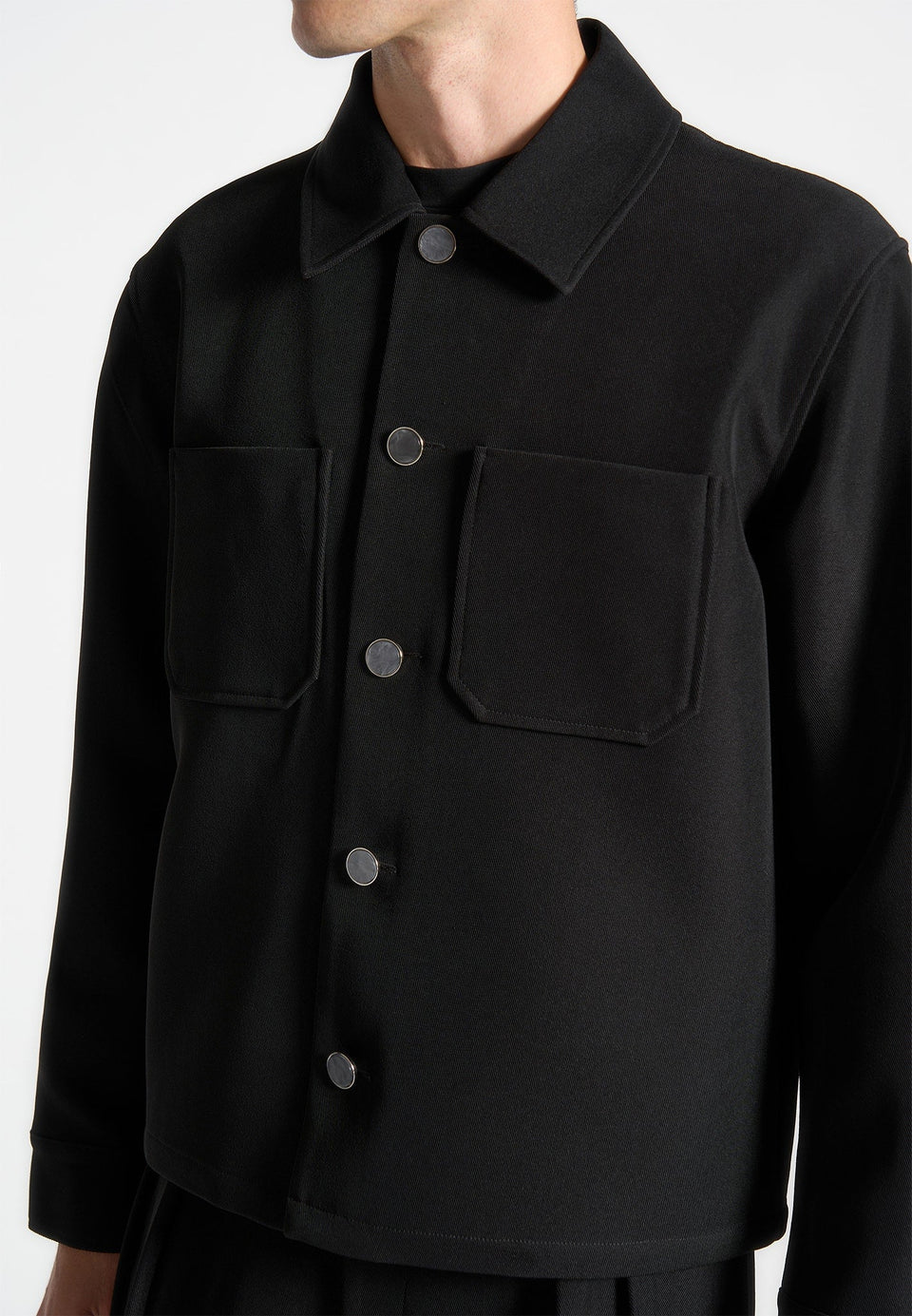 benoit-twill-pocket-cropped-shirt-black