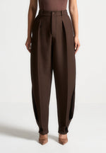 twist-leg-tailored-trousers-brown