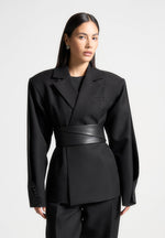 twist-sleeve-tailored-blazer-with-belt-black