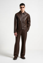 vegan-leather-contrast-stitch-jacket-brown