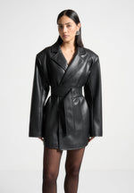 vegan-leather-oversized-blazer-dress-black