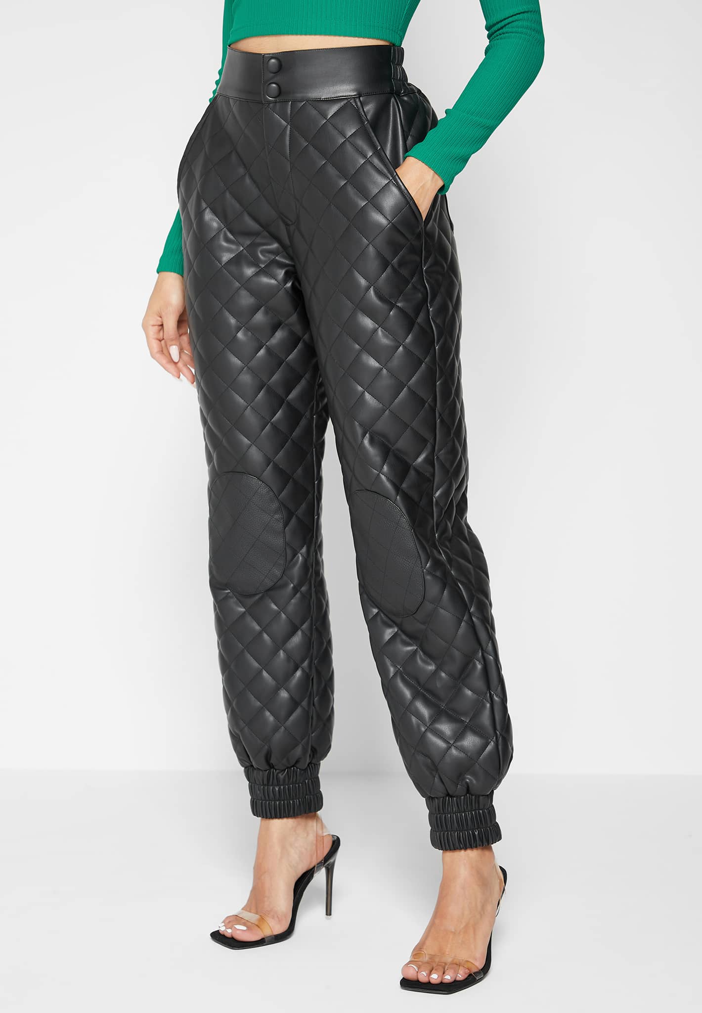 SPANX Faux Leather Quilted Leggings Very Black XS - Regular 26 at Amazon  Women's Clothing store