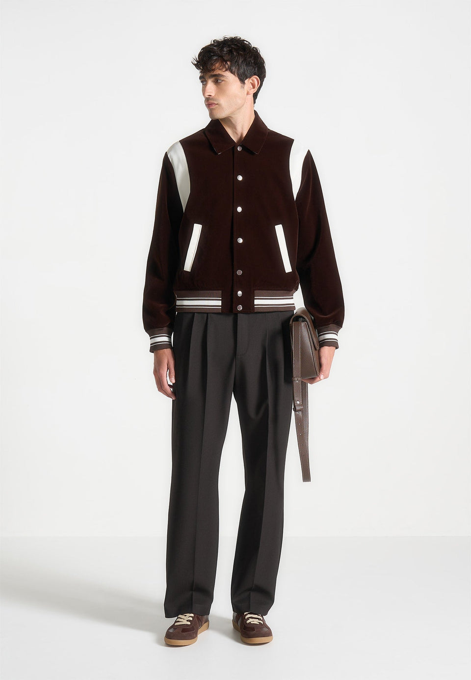 nico-velvet-satin-varsity-jacket-brown