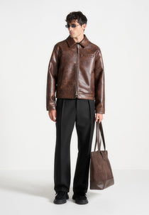 Laurent - Vintage Leather Jacket - Brown