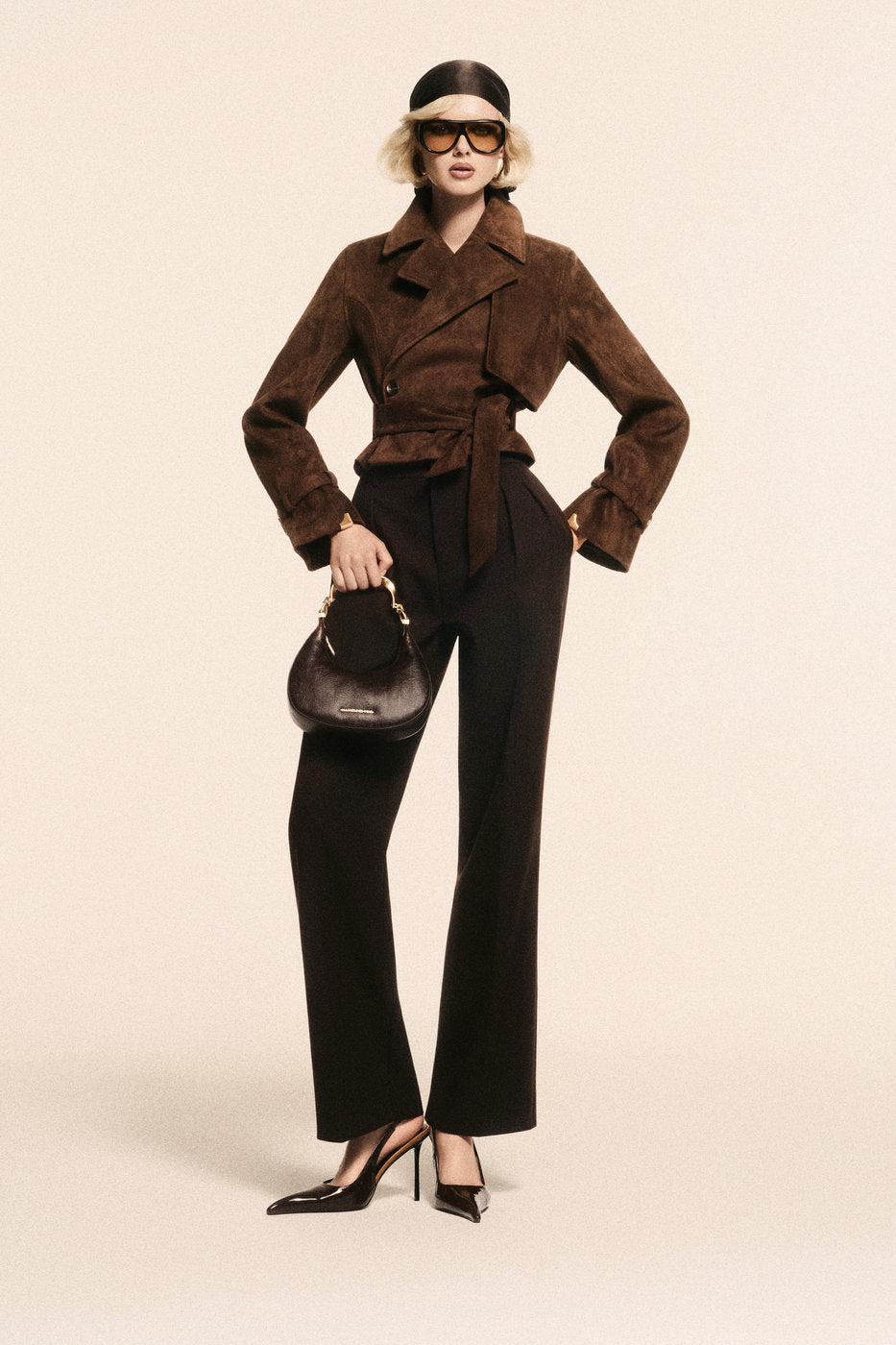 Boris - Tailored Button Cuff Trousers - Black | Manière De Voir Canada